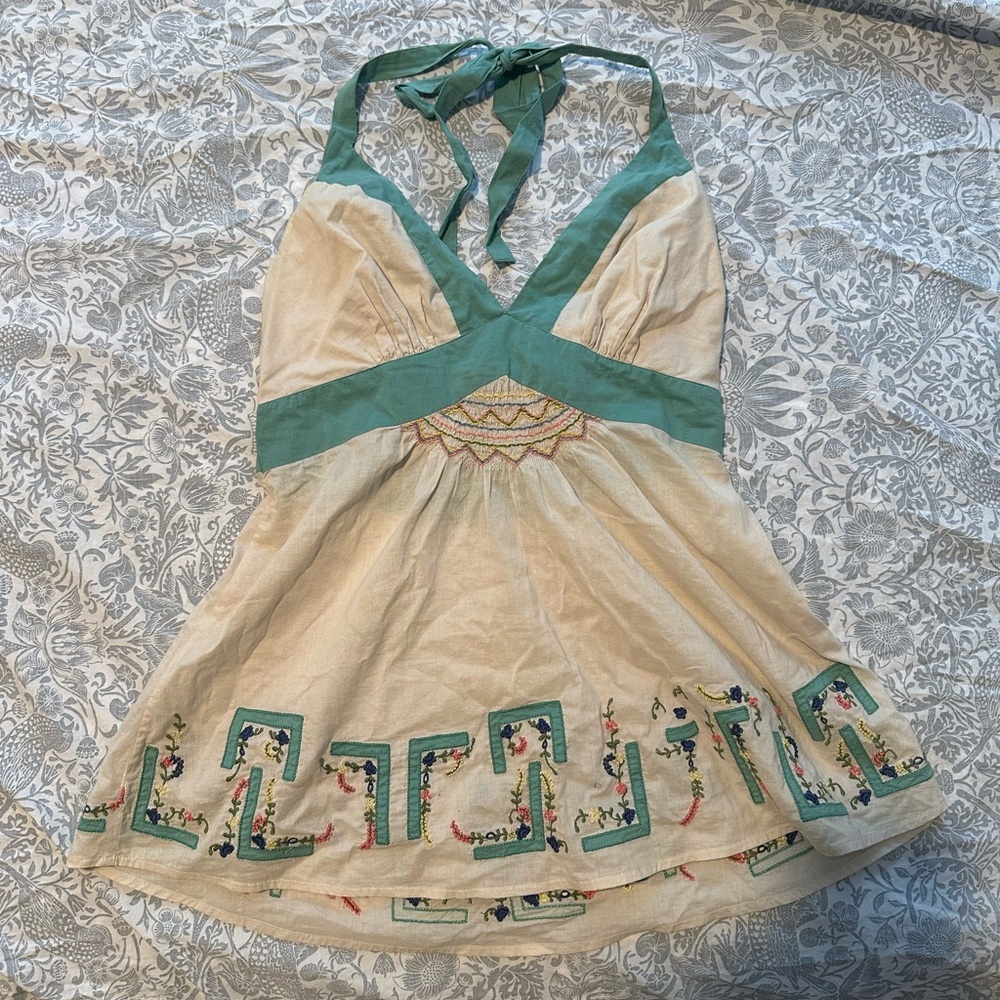 Embroidered Halter Top size 6